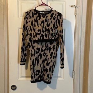 Two piece black,Gold, and tan dress suit